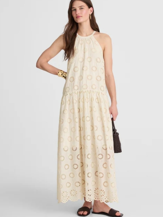 Madewell Dresses & Skirts - Madewell Embroidered Drop-Waist Maxi Dress - Ivory Floral Eyelet